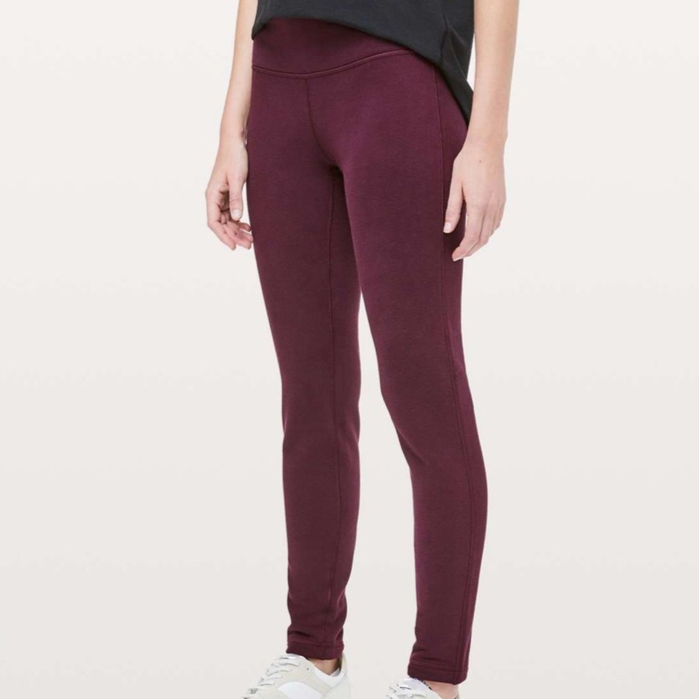 LULULEMON Dark‎ Adobe Wunder Lounge Cotton Fleece Active Cozy Comfy Pants Size 4